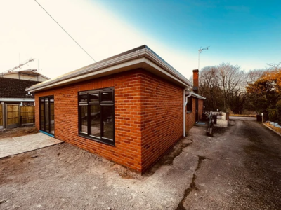 Finished brick house extension in Hampshire