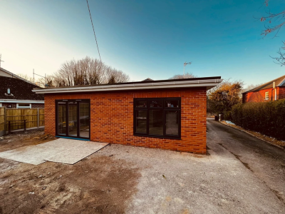 Completed brick house extension in Hampshire