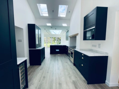 Kitchen with skylights and quality design