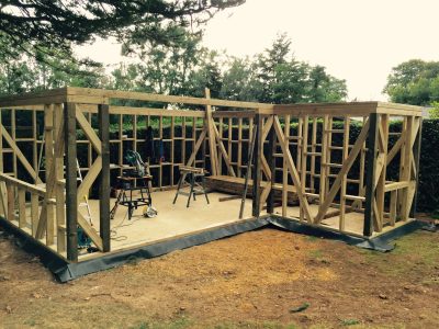 Building frame in process