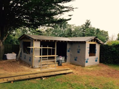 Building frame in process