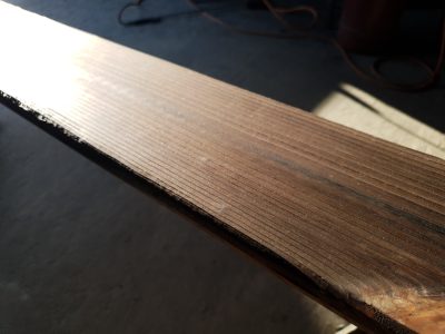 Burned and brushed board
