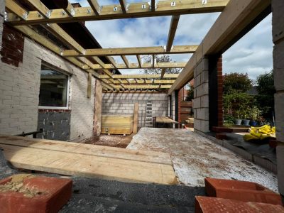 Bui;ding process halfly completed
