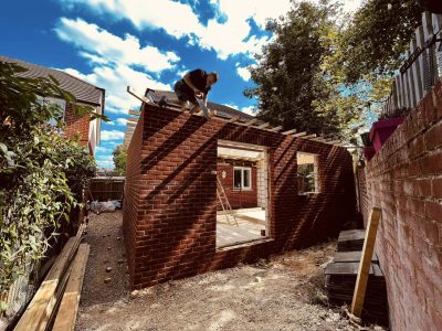Finished brick wall