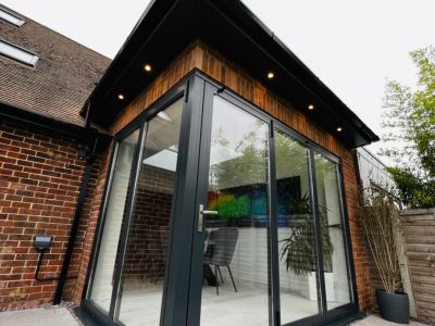 Extension with wood cladding