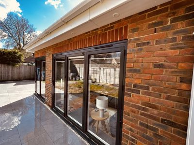 Three section combined window for extension