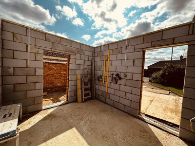 Layed concrete blocks