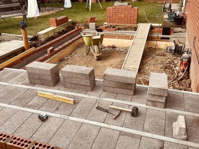 Concrete pavement laying