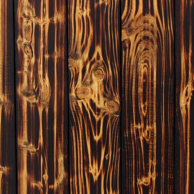 Burned wood boards - Golden Phoenix