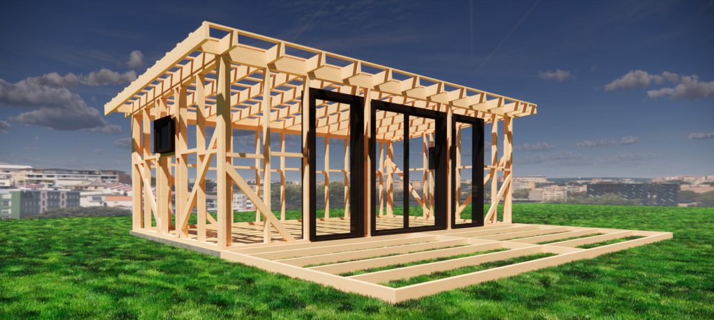 Timber frame of the summer house