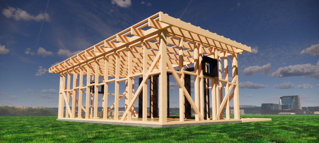 Timber frame of the summer house